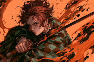 draw kimetsu no yaiba, demon slayer custom portrait