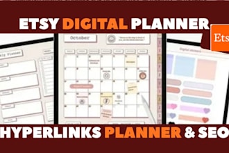 digital planner,hyperlinked planner,etsy,calendar, printable planner, goodnotes