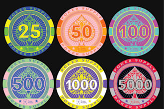 do high quality sports, poker, poker chip logo design