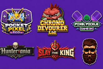 create custom retro pixel art logo for your game, brand, business or stream