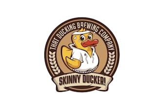 design skinny ducking brewery business logo