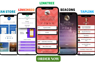 set up linktree, beacons, taplink, stan store, link in bio landing page