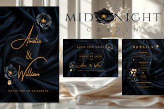 design a luxury wedding invitation  and elegant stationery