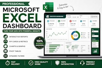 create professional microsoft excel dashboards, reports and charts