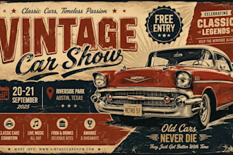 design unique retro,vintage flyer or poster
