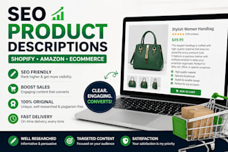 write product discriptions for shopify and amazon