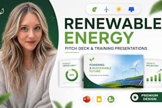 renewable energy seed pitch deck, corporate training presentation design