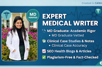write expert medical articles and health blog posts