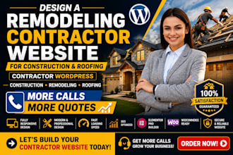 design a remodeling contractor website for construction and roofing