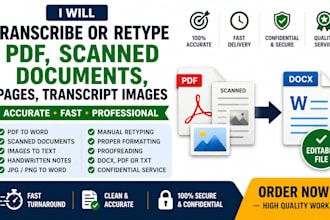 transcribe or retype PDF, scanned documents, images, and handwritten pages