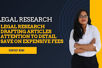 research on any legal topic and write articles