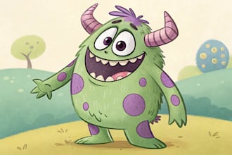 draw cartoon character, monster