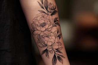 create a custom tattoo illustration and sketch