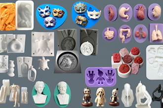 design 3d mold, silicone mold, plaster casting, ceramic vases, graphite casting