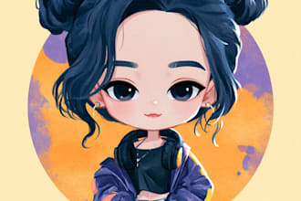 create cute custom chibi profile picture or avatar for you