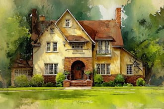 do watercolor house painting