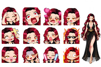draw chibi animated emotes for twitch, youtube, discord