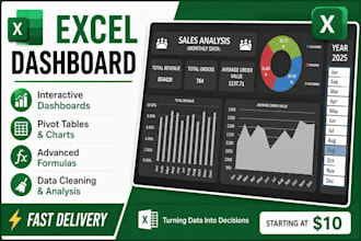 create professional microsoft excel dashboards, reports and charts