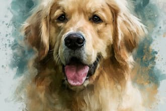 draw realistic pet dog, cat portrait