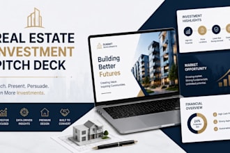 design real estate investment pitch deck and property development slides