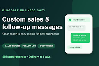 write custom whatsapp sales and follow up messages