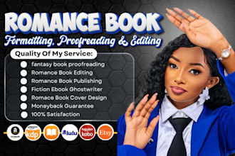 do romance book editing, romance book typesetting, fantasy book proofreading
