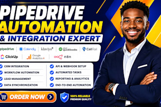 integrate pipedrive calendly klaviyo quickbooks clickup ga4 callrail and n8n