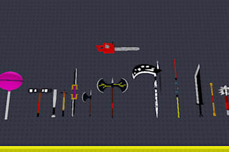 create roblox weapon models and game assets