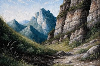 build paint landscape in real oil painting art
