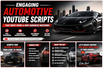 write engaging automotive youtube scripts for car review channels