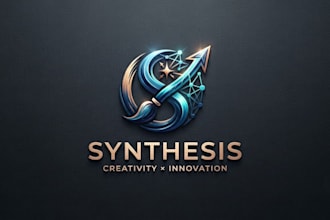 design a modern fusion logo that blends creativity and innovation