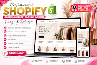 design shopify clothing store, shopify fashion website clothing brand store