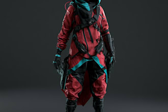 create detailed alien and sci fi character art