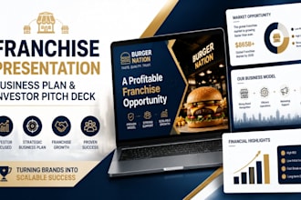 create franchise presentation, business plan and investor pitch deck