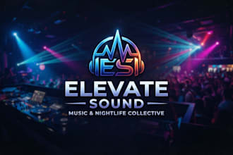 design a modern dj logo for music artists and nightlife brand