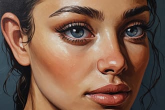 paint a real oil portrait painting on art