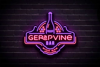 make amazing restaurant and wine bar logo