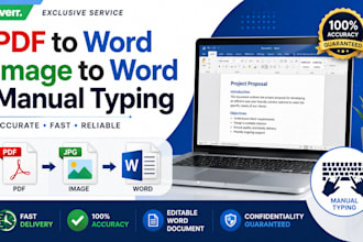 do typing, copy paste, PDF to word, image to word, and manual typing