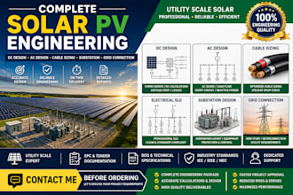 provide complete solar pv engineering, dc ac design and substation design