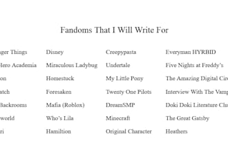 write a fanfiction for you