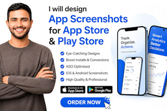 design app screenshots for app store google play store aso ios android apps UI
