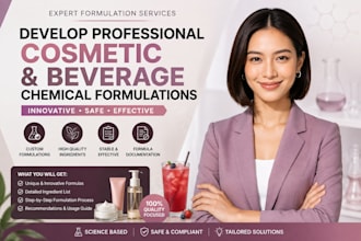 be your cosmetic chemist and do cosmetic formulations
