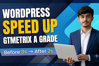 speed up wordpress website and get gtmetrix a grade in 24h