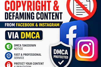 report to remove defamatory and copyright content facebook and instagram by dmca
