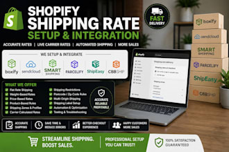 setup shopify shipping rate boxity sendcloud smart parcelify shipeasy cbb ship