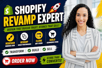 redesign revamp clone shopify store and build shopify ecommerce website