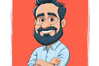 draw funny bighead cartoon caricature avatar from photo