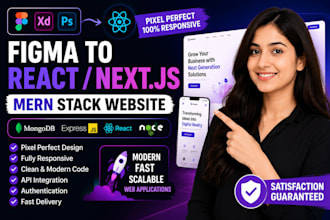 convert figma xd or PSD to react next js mern website with tailwind