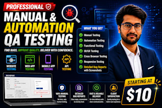 detect critical bugs with professional manual testing of the website and web app