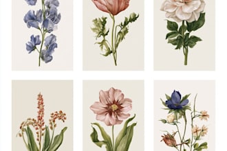 paint watercolor flowers and botanical illustrations